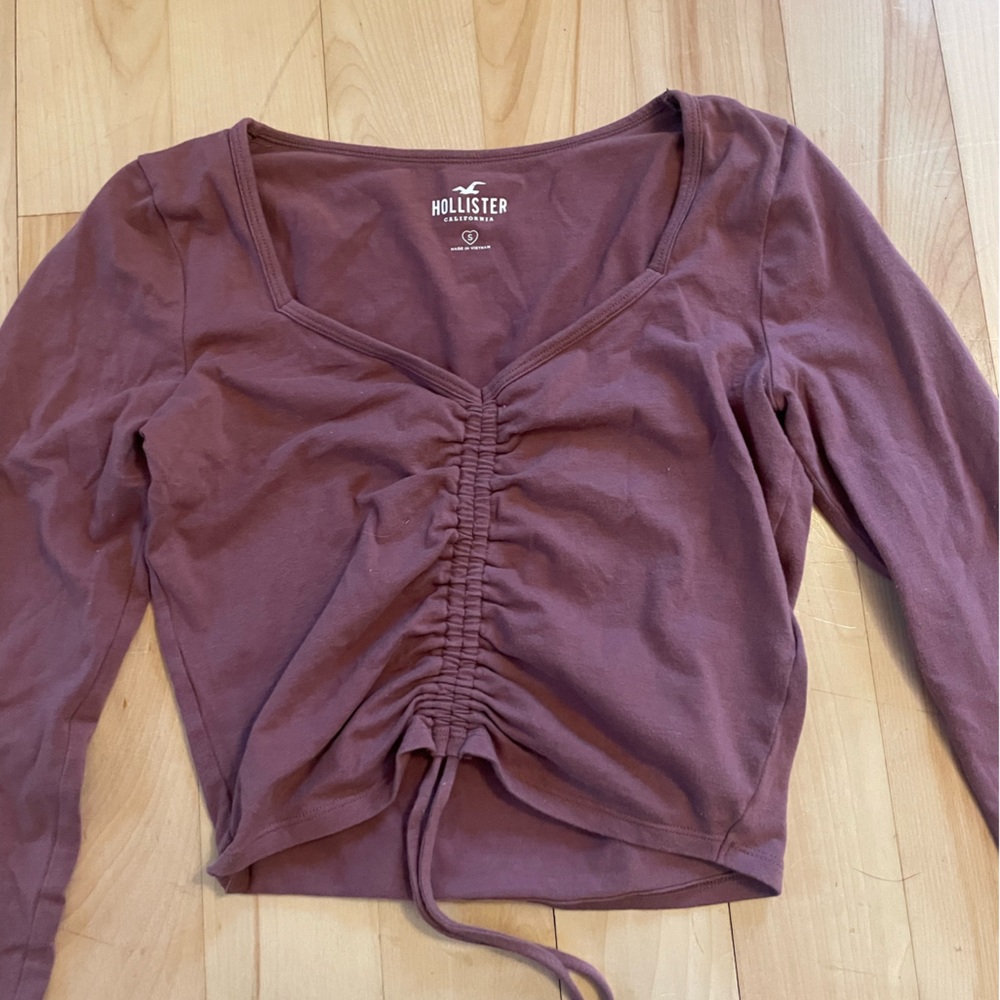 Purple long sleeve crop top
